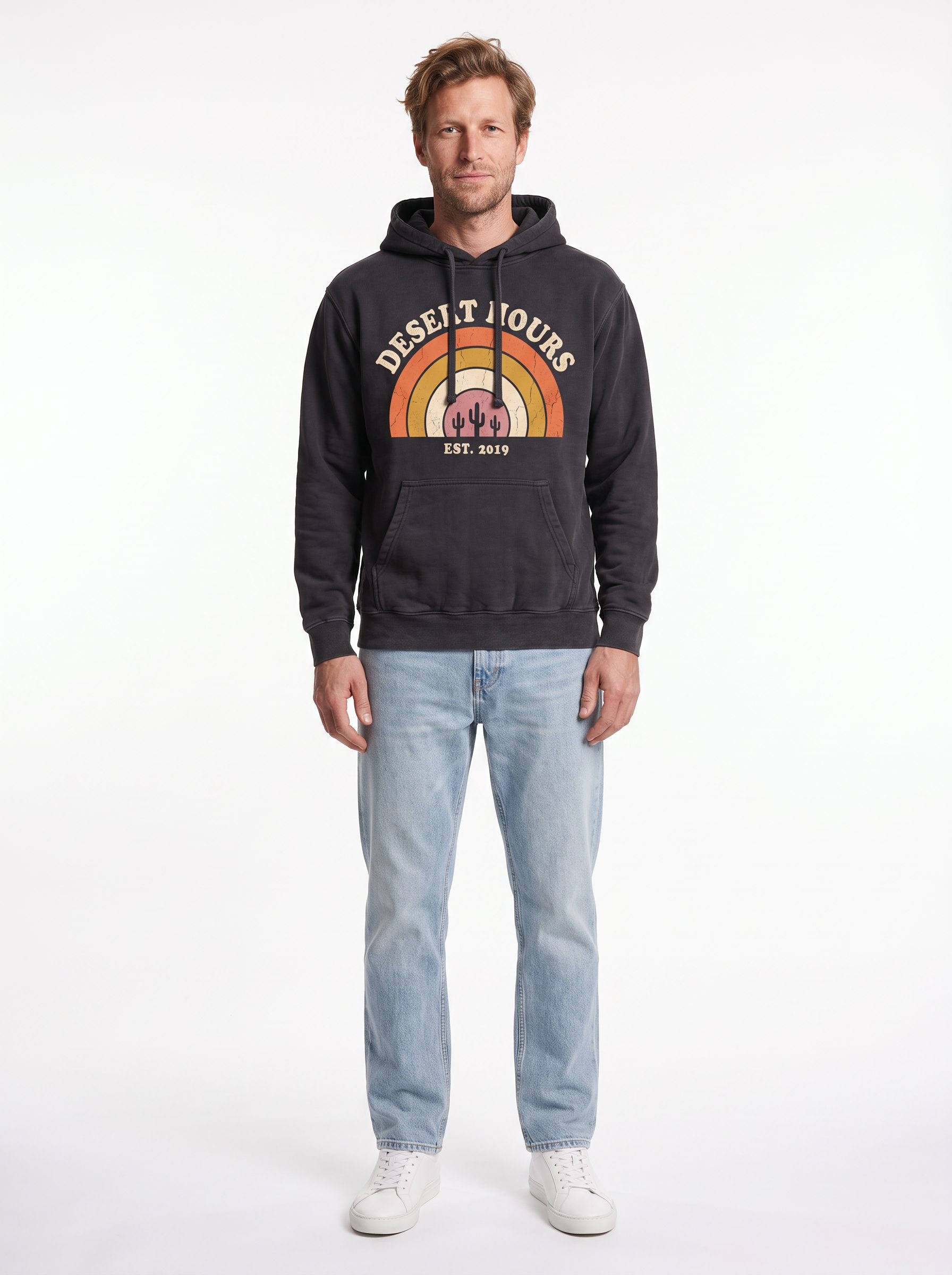 Theo wearing the graphic hoodie